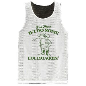 YAll Mind If I Do Some Lollygagging Cowboy Frog Mesh Reversible Basketball Jersey Tank