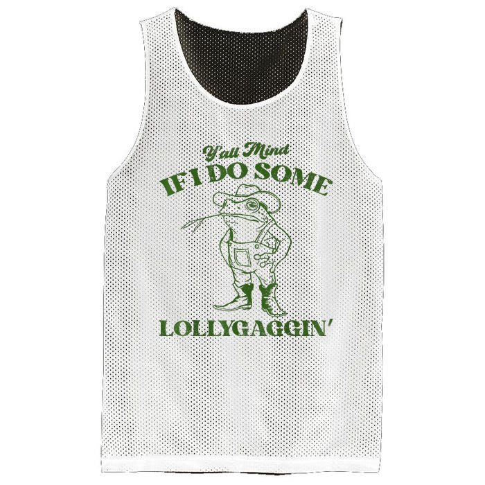 YAll Mind If I Do Some Lollygagging Cowboy Frog Mesh Reversible Basketball Jersey Tank