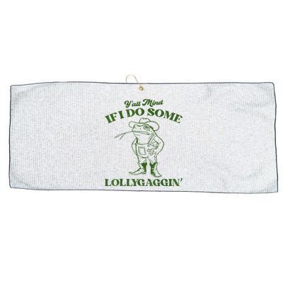 YAll Mind If I Do Some Lollygagging Cowboy Frog Large Microfiber Waffle Golf Towel