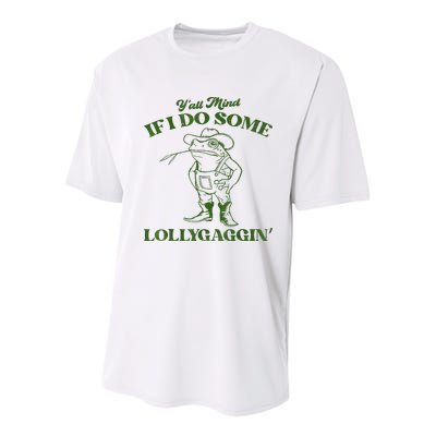 YAll Mind If I Do Some Lollygagging Cowboy Frog Youth Performance Sprint T-Shirt