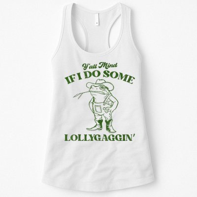 YAll Mind If I Do Some Lollygagging Cowboy Frog Womens Tank Top