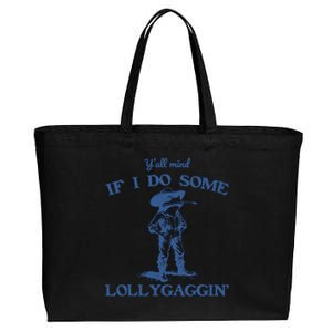 YAll Mind If I Do Some Lollygagging Cowboy Frog Cotton Canvas Jumbo Tote