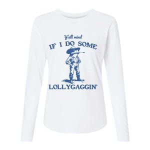 YAll Mind If I Do Some Lollygagging Cowboy Frog Womens Cotton Relaxed Long Sleeve T-Shirt