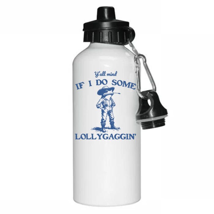 YAll Mind If I Do Some Lollygagging Cowboy Frog Aluminum Water Bottle