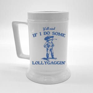 YAll Mind If I Do Some Lollygagging Cowboy Frog Beer Stein