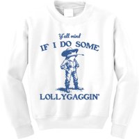 YAll Mind If I Do Some Lollygagging Cowboy Frog Kids Sweatshirt