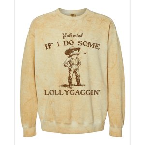 YAll Mind If I Do Some Lollygagging Funny Cowboy Frog Colorblast Crewneck Sweatshirt