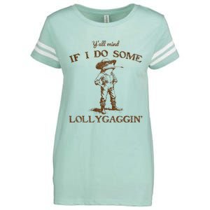 YAll Mind If I Do Some Lollygagging Funny Cowboy Frog Enza Ladies Jersey Football T-Shirt