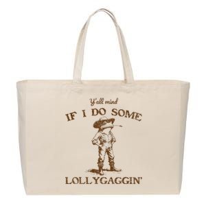 YAll Mind If I Do Some Lollygagging Funny Cowboy Frog Cotton Canvas Jumbo Tote