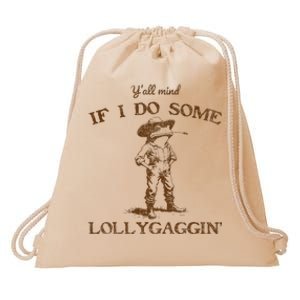 YAll Mind If I Do Some Lollygagging Funny Cowboy Frog Drawstring Bag