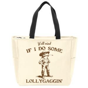 YAll Mind If I Do Some Lollygagging Funny Cowboy Frog Zip Tote Bag