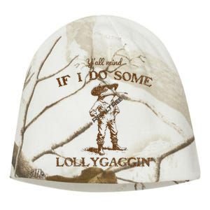 YAll Mind If I Do Some Lollygagging Funny Cowboy Frog Kati - Camo Knit Beanie