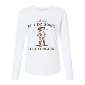 YAll Mind If I Do Some Lollygagging Funny Cowboy Frog Womens Cotton Relaxed Long Sleeve T-Shirt