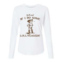 YAll Mind If I Do Some Lollygagging Funny Cowboy Frog Womens Cotton Relaxed Long Sleeve T-Shirt