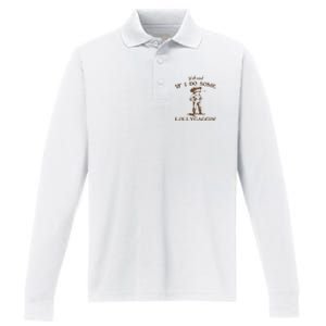 YAll Mind If I Do Some Lollygagging Funny Cowboy Frog Performance Long Sleeve Polo