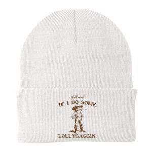 YAll Mind If I Do Some Lollygagging Funny Cowboy Frog Knit Cap Winter Beanie