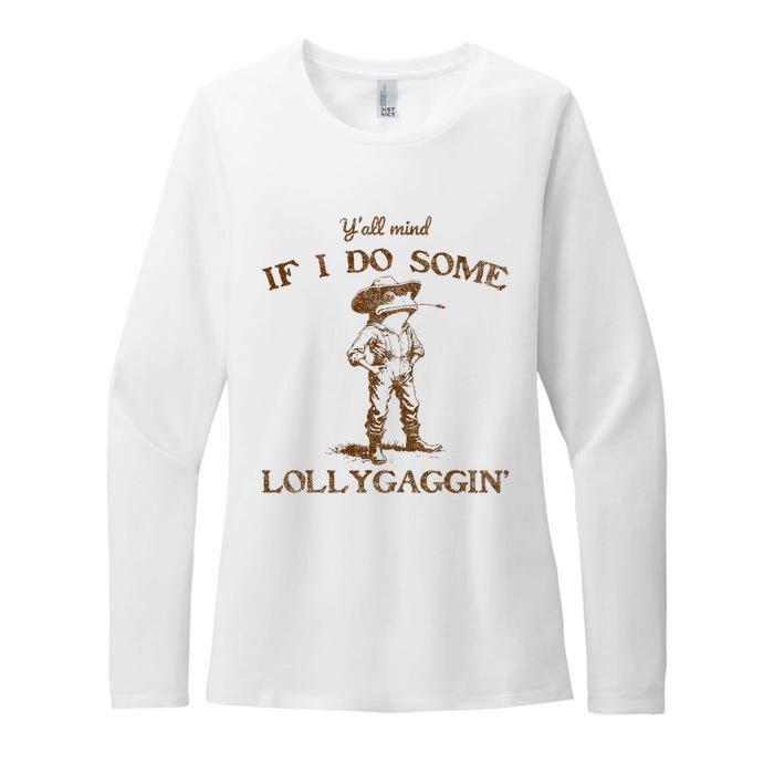 YAll Mind If I Do Some Lollygagging Funny Cowboy Frog Womens CVC Long Sleeve Shirt