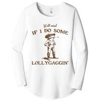 YAll Mind If I Do Some Lollygagging Funny Cowboy Frog Women's Perfect Tri Tunic Long Sleeve Shirt