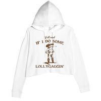 YAll Mind If I Do Some Lollygagging Funny Cowboy Frog Crop Fleece Hoodie