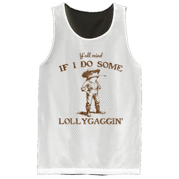 YAll Mind If I Do Some Lollygagging Funny Cowboy Frog Mesh Reversible Basketball Jersey Tank