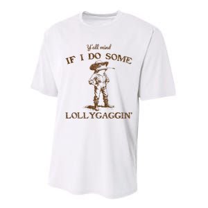 YAll Mind If I Do Some Lollygagging Funny Cowboy Frog Performance Sprint T-Shirt