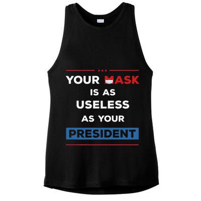 Your Mask Is As Useless As Your President Ladies PosiCharge Tri-Blend Wicking Tank