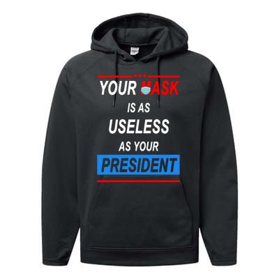 Your Mask Is As Useless As Your President Performance Fleece Hoodie