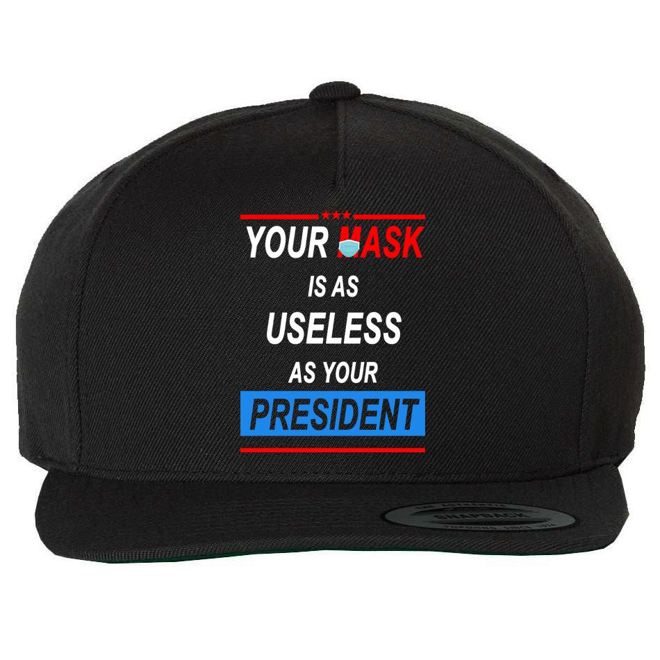 Your Mask Is As Useless As Your President Wool Snapback Cap
