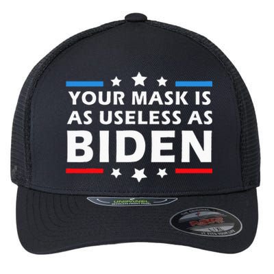 Your Mask Is As Useless As Joe Biden Sucks Funny Political Flexfit Unipanel Trucker Cap