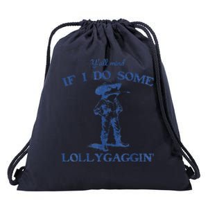 YAll Mind If I Do Some Lollygagging Cow Frog Drawstring Bag