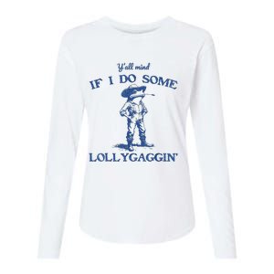 YAll Mind If I Do Some Lollygagging Cow Frog Womens Cotton Relaxed Long Sleeve T-Shirt