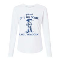 YAll Mind If I Do Some Lollygagging Cow Frog Womens Cotton Relaxed Long Sleeve T-Shirt