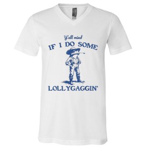 YAll Mind If I Do Some Lollygagging Cow Frog V-Neck T-Shirt