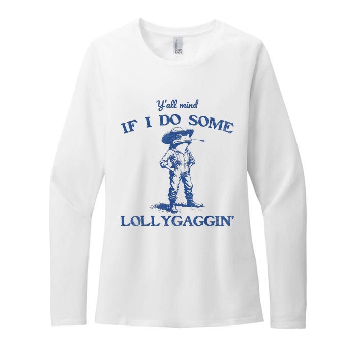 YAll Mind If I Do Some Lollygagging Cow Frog Womens CVC Long Sleeve Shirt