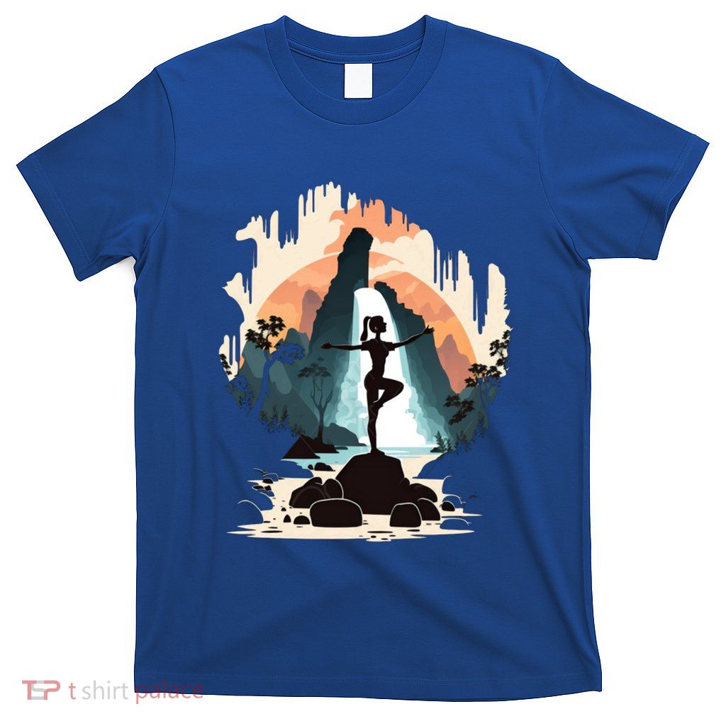 Yoga Meditation Instructor Mom Doing Yoga In Waterfalls Great Gift T-Shirt