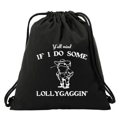 YAll Mind If I Do Some Lollygaggin Cute Frog Drawstring Bag