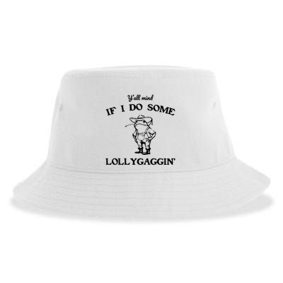 YAll Mind If I Do Some Lollygaggin Cute Frog Sustainable Bucket Hat