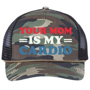 Your Mom Is My Cardio Funny Saying Retro Rope Trucker Hat Cap