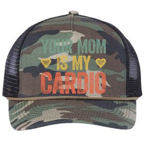 Your Mom Is My Cardio Funny Saying Meaningful Gift Retro Rope Trucker Hat Cap