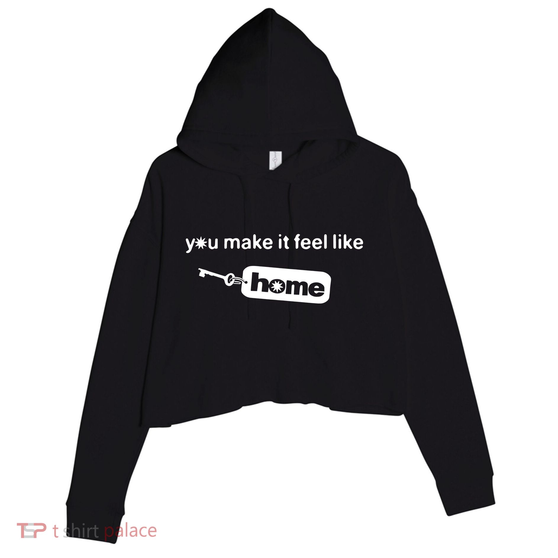 You Make It Feel Like Home Crop Fleece Hoodie