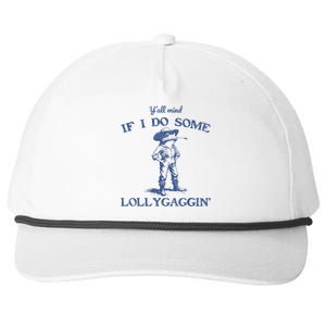 YAll Mind If I Do Some Lollygagging Funny Cowboy Frog Snapback Five-Panel Rope Hat