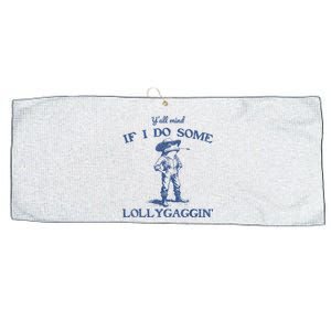 YAll Mind If I Do Some Lollygagging Funny Cowboy Frog Large Microfiber Waffle Golf Towel