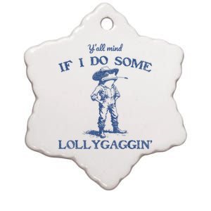 YAll Mind If I Do Some Lollygagging Funny Cowboy Frog Ceramic Star Ornament