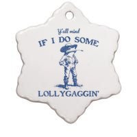 YAll Mind If I Do Some Lollygagging Funny Cowboy Frog Ceramic Star Ornament