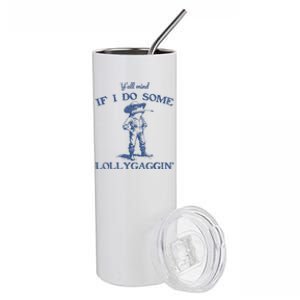 YAll Mind If I Do Some Lollygagging Funny Cowboy Frog Stainless Steel Tumbler