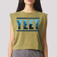 Cool Yeet Meme Garment-Dyed Women's Muscle Tee