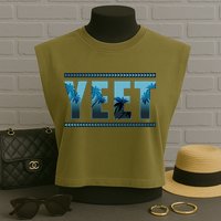 Cool Yeet Meme Garment-Dyed Women's Muscle Tee