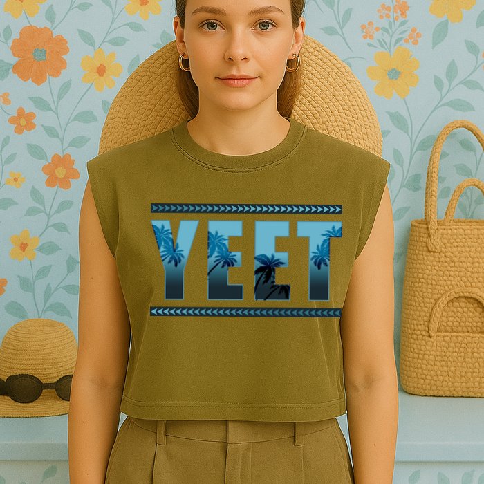 Cool Yeet Meme Garment-Dyed Women's Muscle Tee