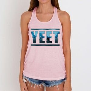 Cool Yeet Meme Women's Knotted Racerback Tank