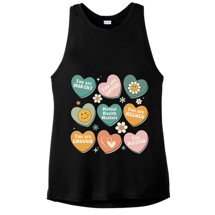 You Matter Kindness Be Kind Groovy Mental Health Matters Ladies PosiCharge Tri-Blend Wicking Tank
